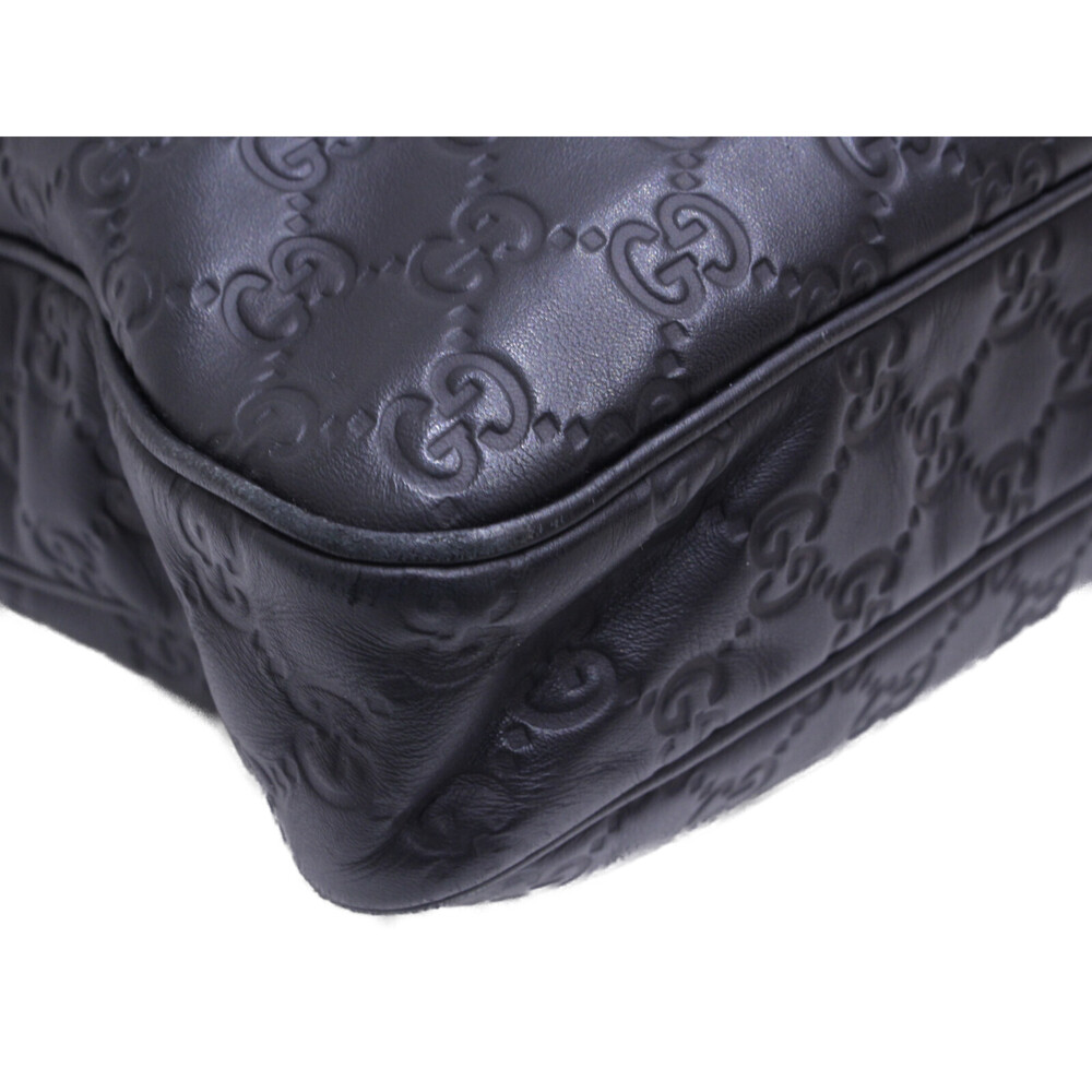 GUCCI Business Bag Briefcase Handbag Guccissima Black Leather - Picture 6 of 7